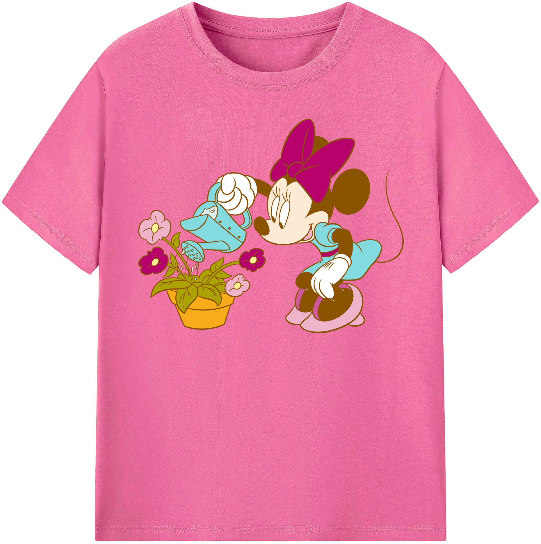 （画像用） ミッキーマウス Mickey Mouse レディースカジュアルプリントTシャツ（綿100％）